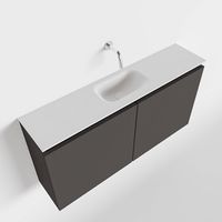 Toiletmeubel Mondiaz Ture | 100 cm | Meubelkleur Dark grey | Eden wastafel Talc Midden | Zonder kraangat