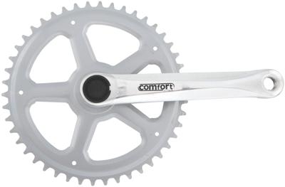 Amar Crankset 4-edge 46t 1-speed 1/2x3/32 alu sil.