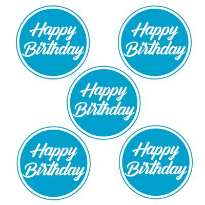 Bierviltjes / onderzetters Happy Birthday - 20x stuks - blauw - D10 cm - Verjaardag tafel versiering