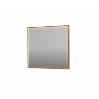 Spiegel INK SP19 90x4x80 cm incl. direct LED-Verlichting Rondom en Spiegelverwarming Geborsteld Mat Goud