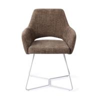 Jesper Home Yanai eetkamerstoel Checked Chestnut beehive white - thumbnail
