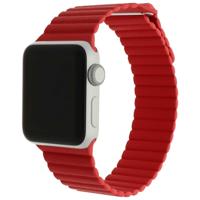 Apple Watch Leren Ribbel Band - Rood - 44, 45, 46 & 49mm Apple Watch Leren Ribbel Band - Rood - 44, 45, 46 & 49mm