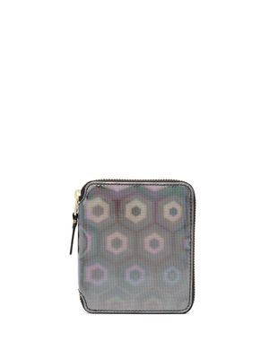 Comme Des Garçons Wallet portefeuille zippé à effet holographique - Noir