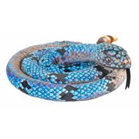 Pluche ratelslang knuffel - 152 cm - slangen - reptielen - blauw - speelgoed - knuffeldier