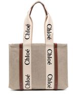 Chloé sac cabas Woody médium - Tons neutres - thumbnail