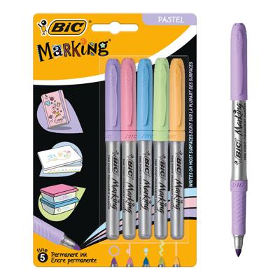 BIC intensity viltstiften permanent pastel, 5st.