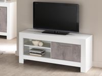 Tv-meubel MADONNA 1 deur hoogglans wit/hoogglans beton