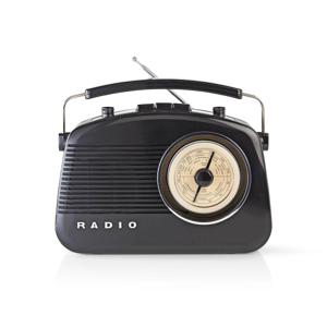 Nedis RDFM5000BK AM / FM-Radio retro tafelmodel zwart