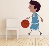 Sticker jongen basketbal - thumbnail