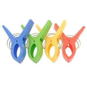 Grote knijpers - 16x stuks - gekleurd - 12 cm - plastic - XL - handdoeken knijpers