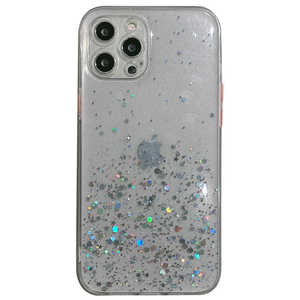 Samsung Galaxy S21 Ultra hoesje - Backcover - Camerabescherming - Glitter - TPU - Transparant