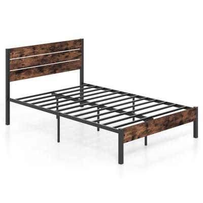 Metalen Bed Bedframe voor 200 x 140 cm Matras Tweepersoonsbedframe Bedomlijsting met Lattenbodem en Opbergruimte