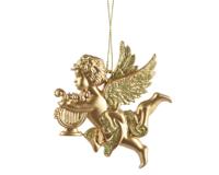 Engel kunststof L9b9,5h0,5 cm goud Decoris - Decoris