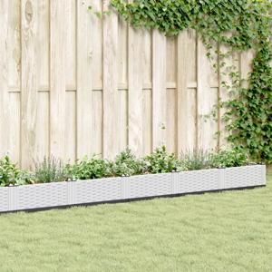VidaXL Plantenbak met pinnen 362,5x42,5x28,5 cm polypropeen wit