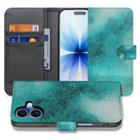 Apple iPhone 17 | Bookcase | Hoesje Painting Blue Met 3 Pasjes