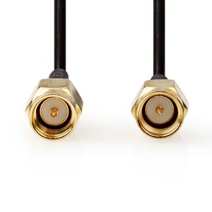 Nedis Antennekabel | SMA Male | SMA Male | Verguld | 50 Ohm | Enkelvoudig Afgeschermd | 5.00 m | Rond | PVC | Zwart | Label - CSGL02000BK50