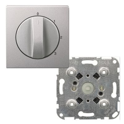 Merten ventilatorschakelaar 0-1-2-3 aluminium