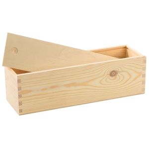 Houten wijnkist/verpakking met schuifdeksel 36 x 11 x 11 cm