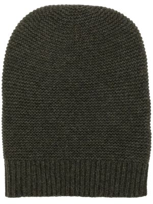 N.Peal bonnet en maille à empiècements contrastants - Vert