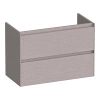 Brauer Inspire - Onderkast Ondiep - 80 cm - met 2 Softclose Lades Greeploos en 1 Sifon Uitsparing - Timber Greige