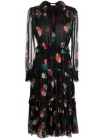 Ulla Johnson robe en chiffon Reina à coupe mi-longue - Noir