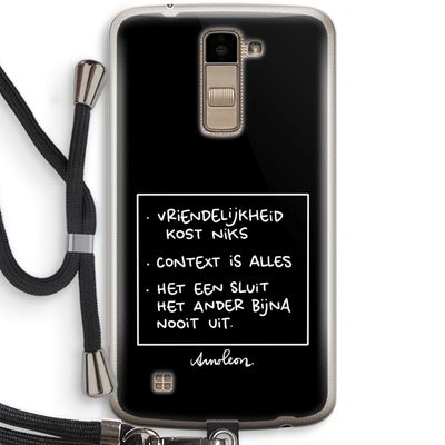 Mijn Motto's: LG K10 (2016) Transparant Hoesje met koord