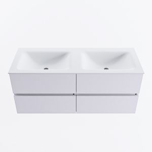 MONDIAZ VICA 120cm badmeubel onderkast Cale 4 lades. Wastafel CLOUD dubbel 2 kraangaten, kleur Talc.