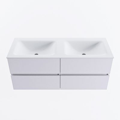 MONDIAZ VICA 120cm badmeubel onderkast Cale 4 lades. Wastafel CLOUD dubbel 2 kraangaten, kleur Talc.