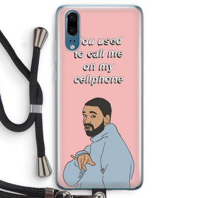 Hotline bling: Huawei P20 Transparant Hoesje met koord