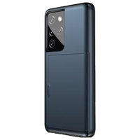 iPhone 12 Pro Max hoesje - Backcover - Hardcase - Pasjeshouder - Portemonnee - Shockproof - TPU - Marineblauw
