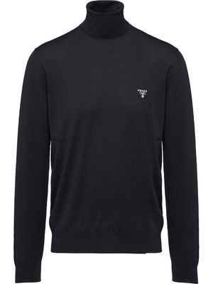 Prada pull à logo brodé - Noir
