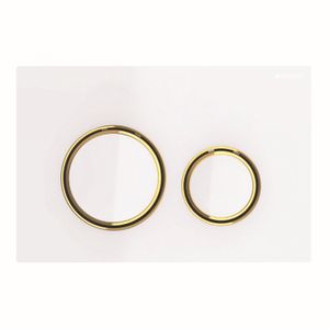 Bedieningsplaat Geberit Sigma 50 Round voor 2-toets Spoeling Messing Goud / Wit