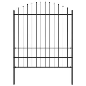 VidaXL Tuinhek met speren bovenkant (1,75-2)x1,7 m staal zwart