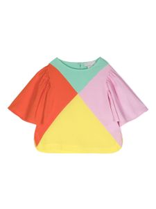 Stella McCartney Kids t-shirt colour block à manches évasées - Rose