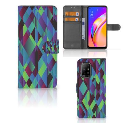 OPPO Reno5 Z | A94 5G | Book Case | Abstract Green Blue