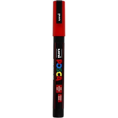 Uni-Posca Posca marker, afm pc-3m, lijndikte 0,9-1,3 mm, fijn, rood, 1 stuk