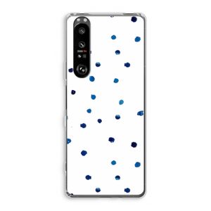 Blauwe stippen: Sony Xperia 1 III Transparant Hoesje
