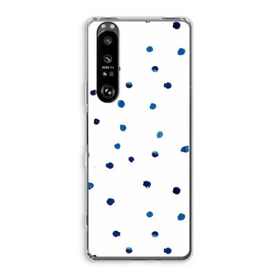 Blauwe stippen: Sony Xperia 1 III Transparant Hoesje