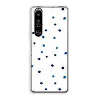 Blauwe stippen: Sony Xperia 1 III Transparant Hoesje