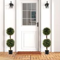 Set Van 2 Kunstmatige Dubbele Buxus Bollen 90 cm Lange Valse Buxus