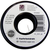 TRU COMPONENTS Koperdraad gelakt Buitendiameter (incl. isolatielak): 0.10 mm 450 m