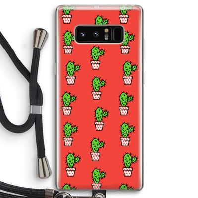 Mini cactus: Samsung Galaxy Note 8 Transparant Hoesje met koord