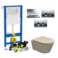 Geberit up100 Toiletset BWS Calitri Urb.y | Rimfree Compact | Mat Beige | Delta Drukplaat