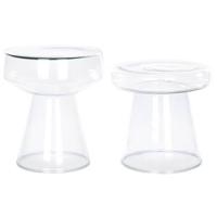 Beliani - LAGUNA|CALDERA - Bijzettafel set van 2 - Transparant - Glas Beliani - LAGUNA|CALDERA - Bijzettafel set van 2 - Transparant - Glas