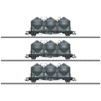 Märklin 48264 H0 3-delige set stofsilowagens Kds 67 van de DB Märklin 48264 H0 3-delige set stofsilowagens Kds 67 van de DB