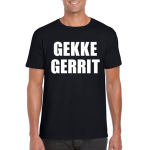 Gekke gerrit tekst t-shirt zwart heren