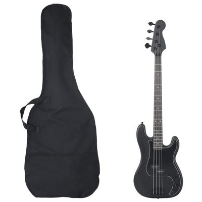 VidaXL Basgitaar voor beginners elektrisch met tas 4/4 46" zwart