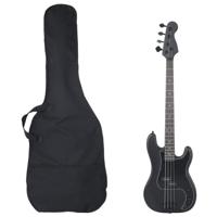 VidaXL Basgitaar voor beginners elektrisch met tas 4/4 46" zwart