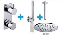 Saqu Shine Small 1-pack inbouwthermostaat rond 30 cm met plafond aansluiting chroom