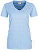 Hakro 181 Women's V-neck shirt MIKRALINAR® - Ice Blue - 3XL